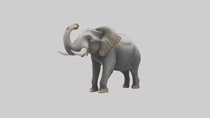 Elephant trumpeting model VR / AR / low-poly