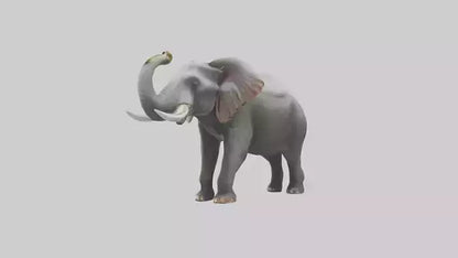 Elephant trumpeting model VR / AR / low-poly