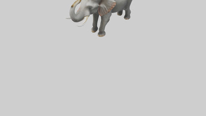 Elephant trumpeting model VR / AR / low-poly