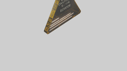 3D model Elevator In Use Caution Sign model VR / AR / low-poly