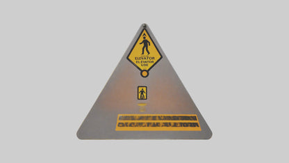 3D model Elevator In Use Caution Sign model VR / AR / low-poly