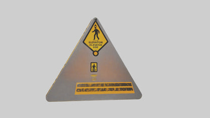 3D model Elevator In Use Caution Sign model VR / AR / low-poly