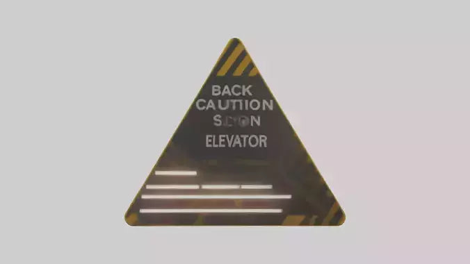 3D model Elevator In Use Caution Sign model VR / AR / low-poly