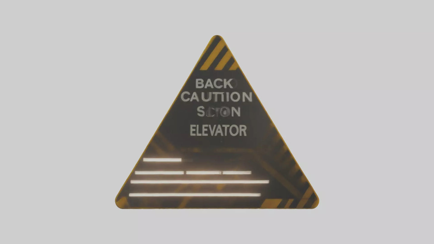 3D model Elevator In Use Caution Sign model VR / AR / low-poly