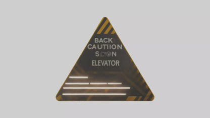 3D model Elevator In Use Caution Sign model VR / AR / low-poly