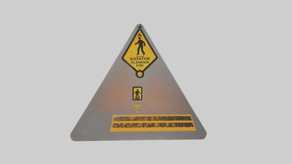 3D model Elevator In Use Caution Sign model VR / AR / low-poly