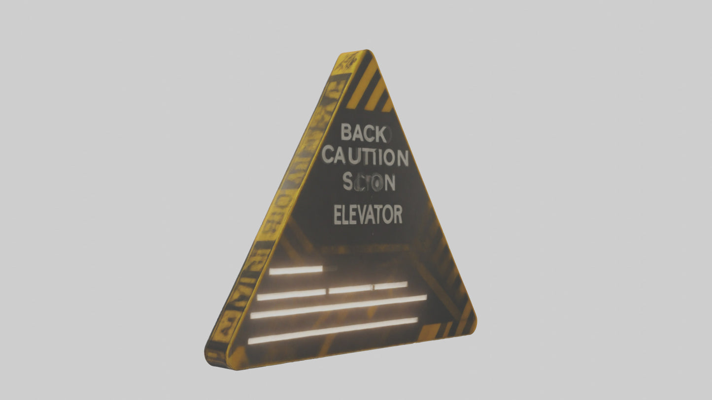 3D model Elevator In Use Caution Sign model VR / AR / low-poly
