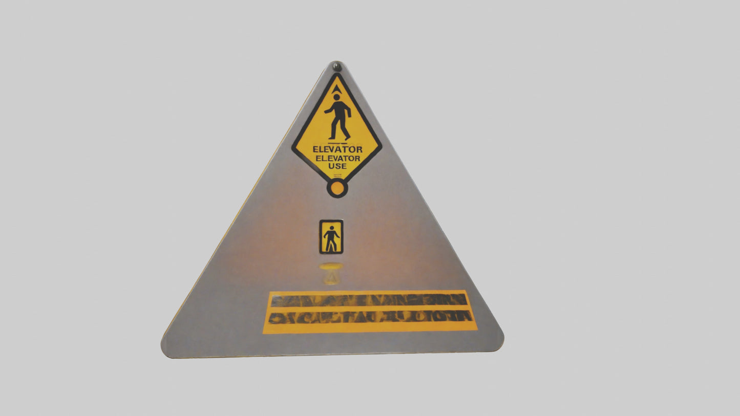 3D model Elevator In Use Caution Sign model VR / AR / low-poly