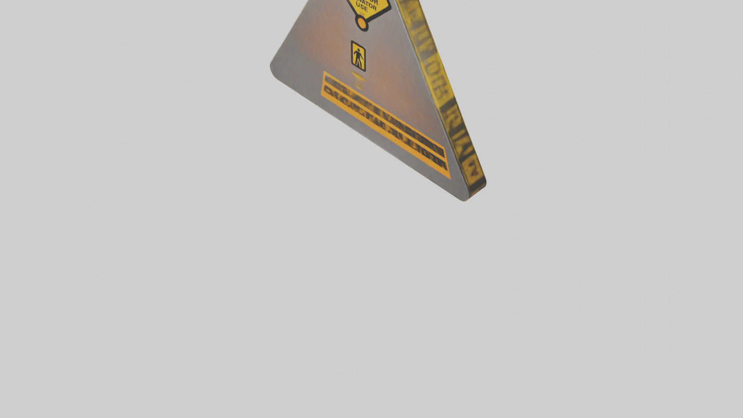 3D model Elevator In Use Caution Sign model VR / AR / low-poly