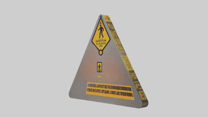 3D model Elevator In Use Caution Sign model VR / AR / low-poly
