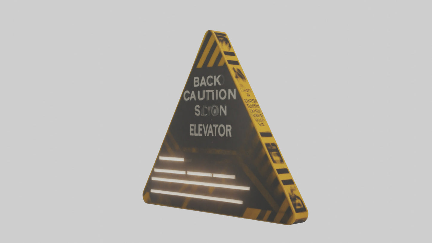 3D model Elevator In Use Caution Sign model VR / AR / low-poly