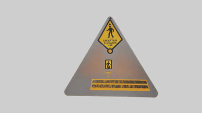 3D model Elevator In Use Caution Sign model VR / AR / low-poly