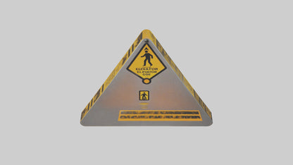 3D model Elevator In Use Caution Sign model VR / AR / low-poly