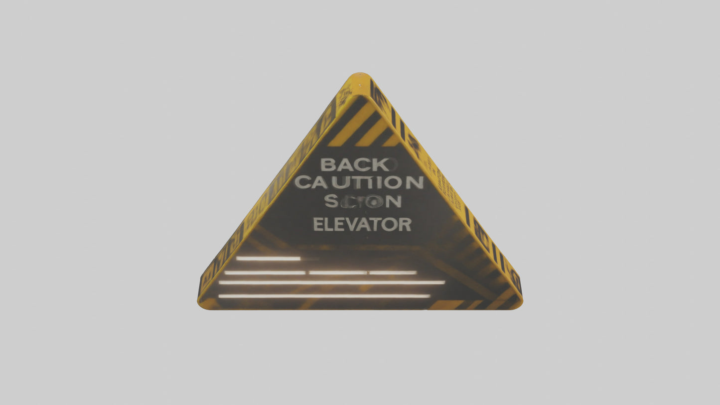3D model Elevator In Use Caution Sign model VR / AR / low-poly