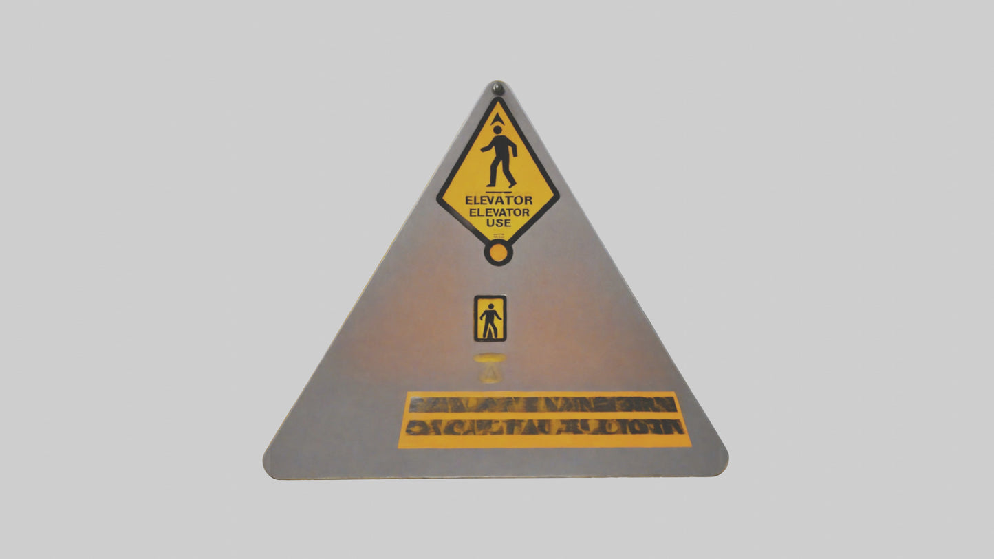 3D model Elevator In Use Caution Sign model VR / AR / low-poly