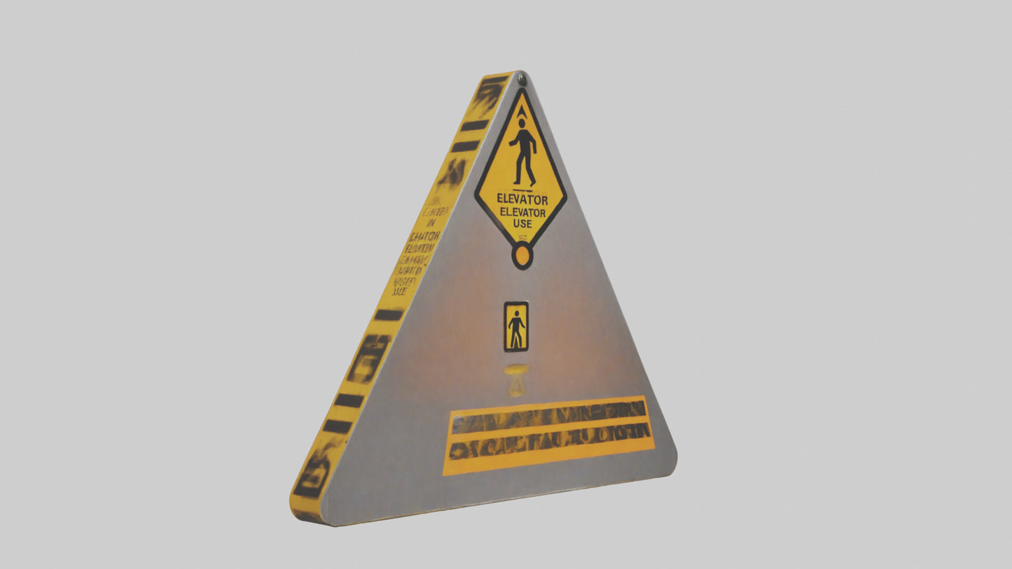 3D model Elevator In Use Caution Sign model VR / AR / low-poly