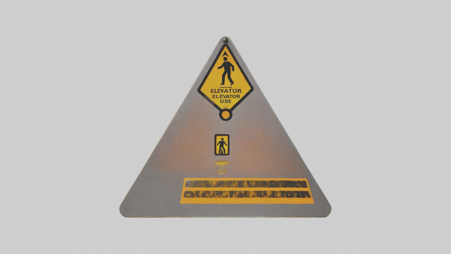 3D model Elevator In Use Caution Sign model VR / AR / low-poly