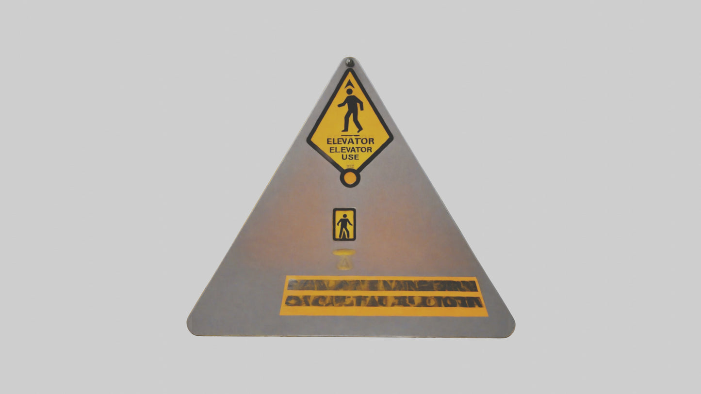 3D model Elevator In Use Caution Sign model VR / AR / low-poly