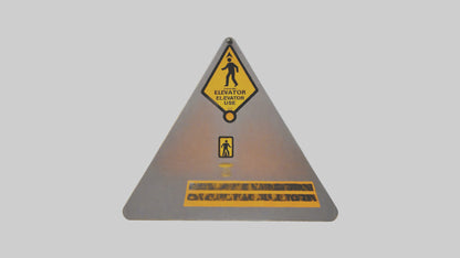 3D model Elevator In Use Caution Sign model VR / AR / low-poly