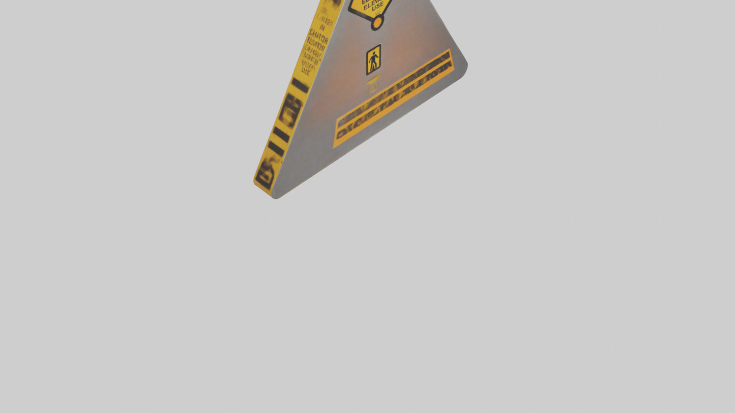 3D model Elevator In Use Caution Sign model VR / AR / low-poly