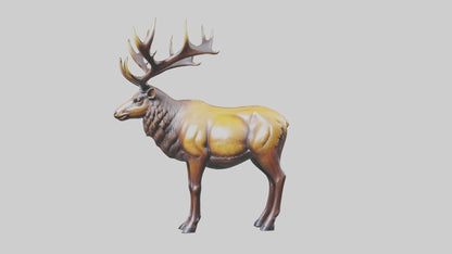 3D model Elk statue model VR / AR / low-poly