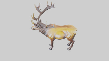 3D model Elk statue model VR / AR / low-poly