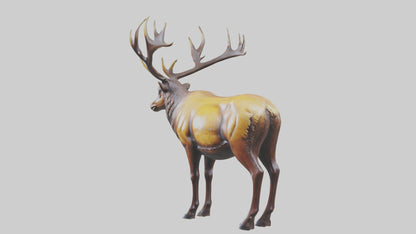 3D model Elk statue model VR / AR / low-poly