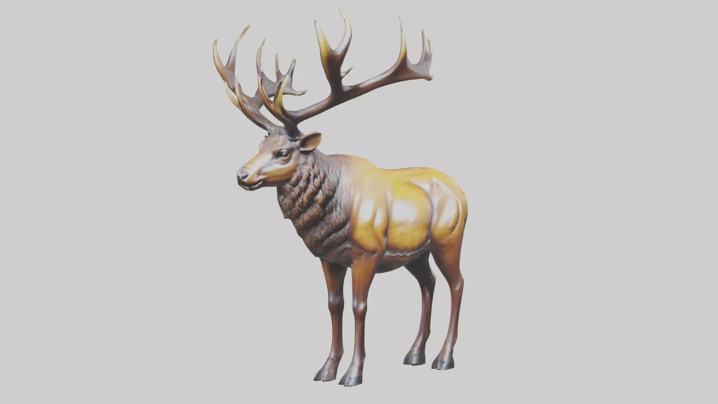 3D model Elk statue model VR / AR / low-poly