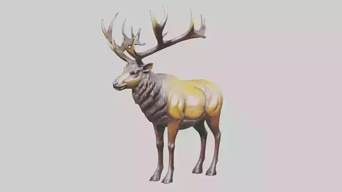 3D model Elk statue model VR / AR / low-poly