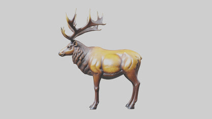 3D model Elk statue model VR / AR / low-poly
