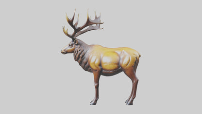3D model Elk statue model VR / AR / low-poly