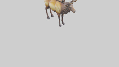 3D model Elk statue model VR / AR / low-poly