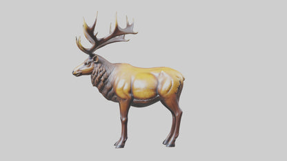3D model Elk statue model VR / AR / low-poly