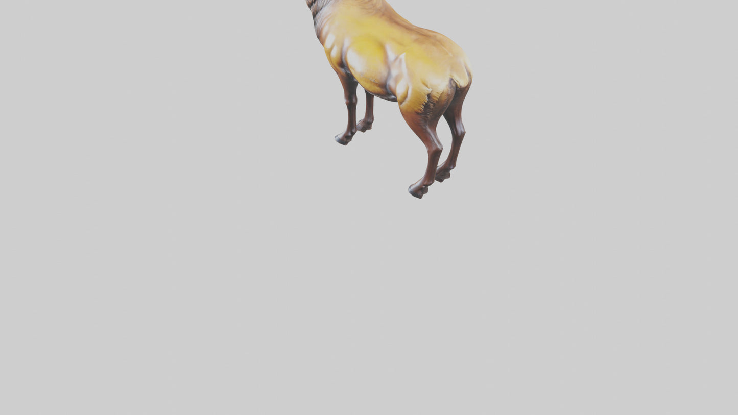 3D model Elk statue model VR / AR / low-poly