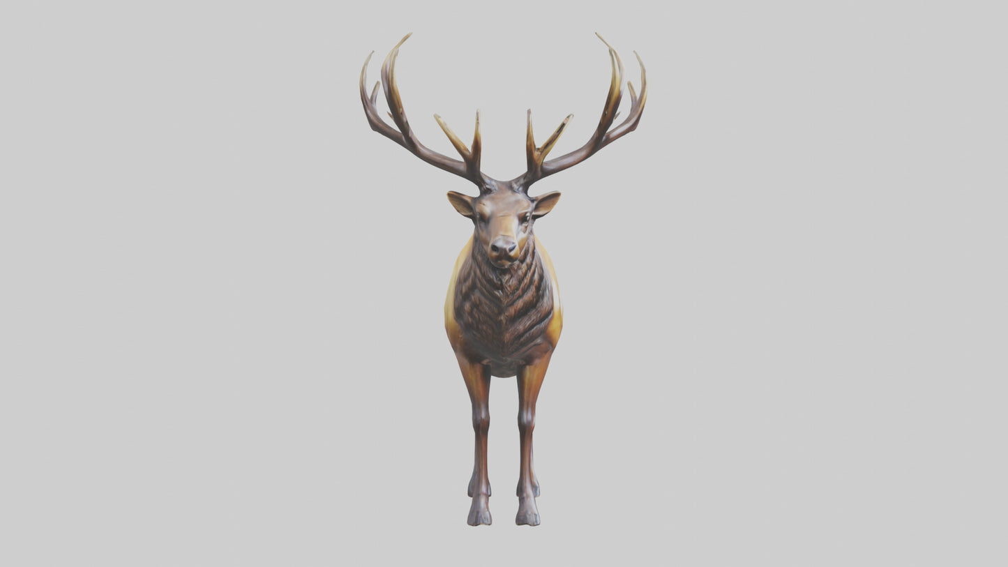 3D model Elk statue model VR / AR / low-poly