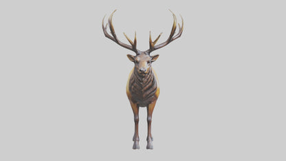 3D model Elk statue model VR / AR / low-poly