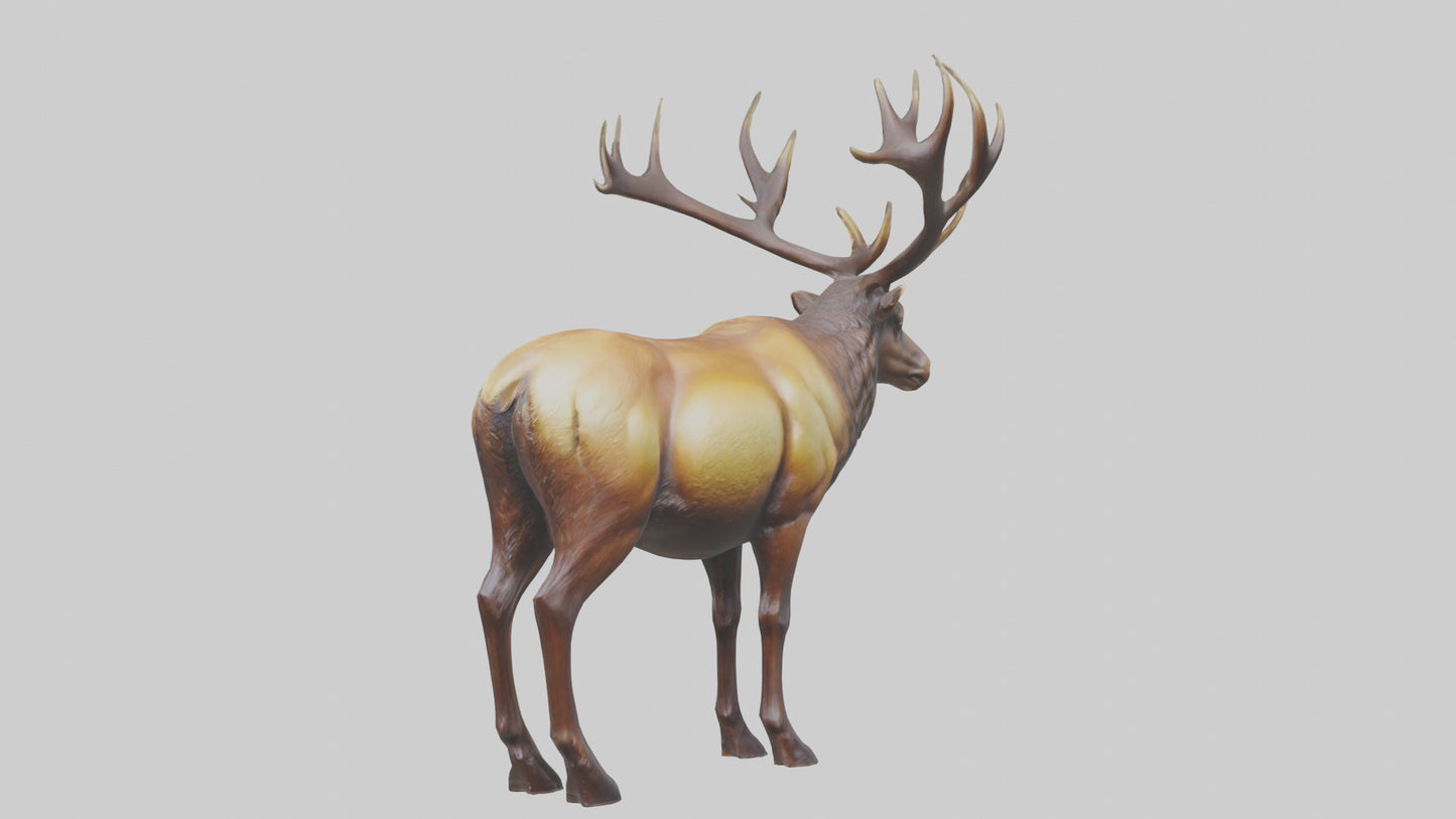 3D model Elk statue model VR / AR / low-poly