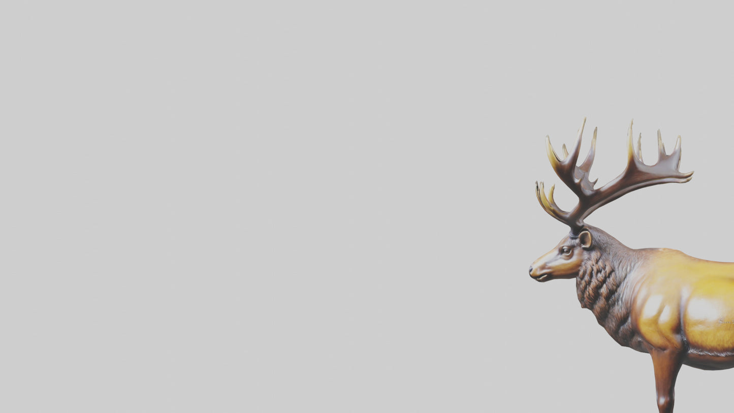 3D model Elk statue model VR / AR / low-poly