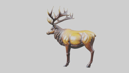 3D model Elk statue model VR / AR / low-poly