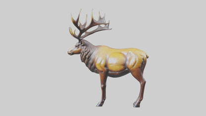 3D model Elk statue model VR / AR / low-poly