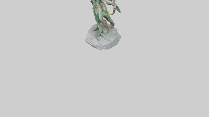 Elven Archer statue model VR / AR / low-poly