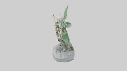 Elven Archer statue model VR / AR / low-poly