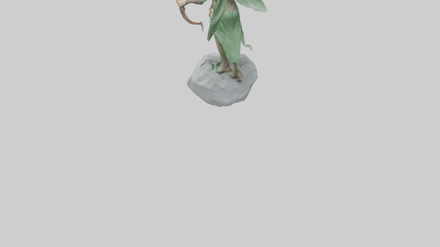 Elven Archer statue model VR / AR / low-poly