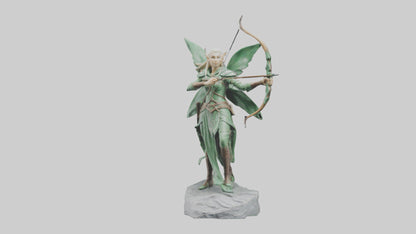 Elven Archer statue model VR / AR / low-poly