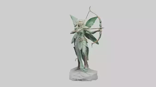 Elven Archer statue model VR / AR / low-poly
