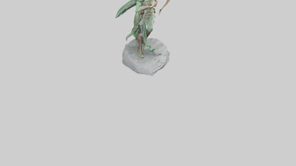 Elven Archer statue model VR / AR / low-poly