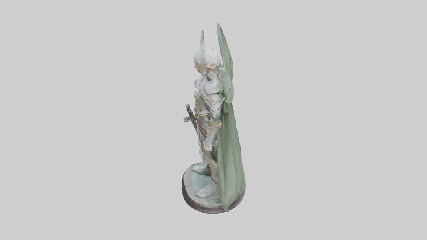 Elven Warrior statue model 3D model