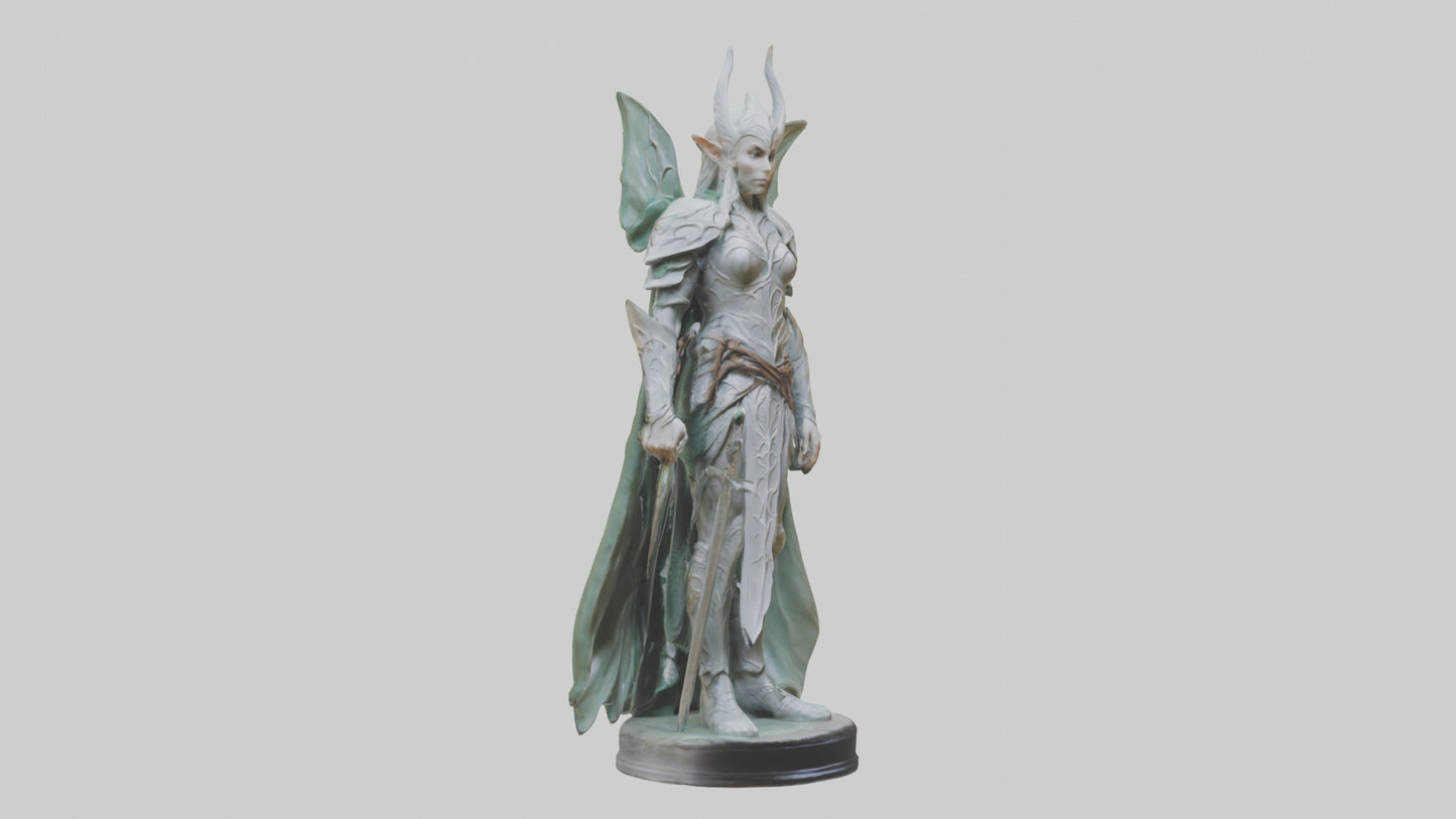 Elven Warrior statue model 3D model