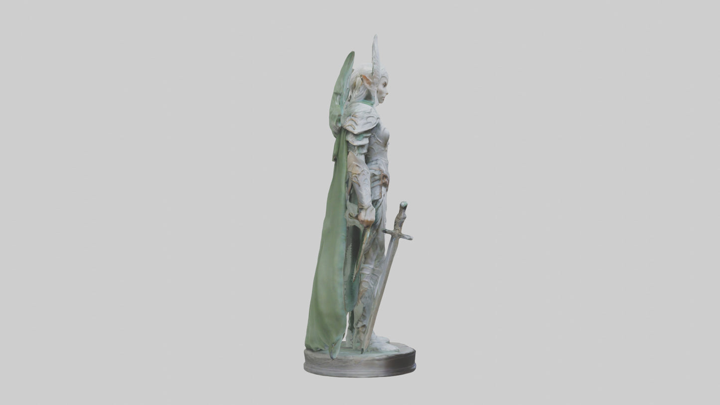 Elven Warrior statue model 3D model