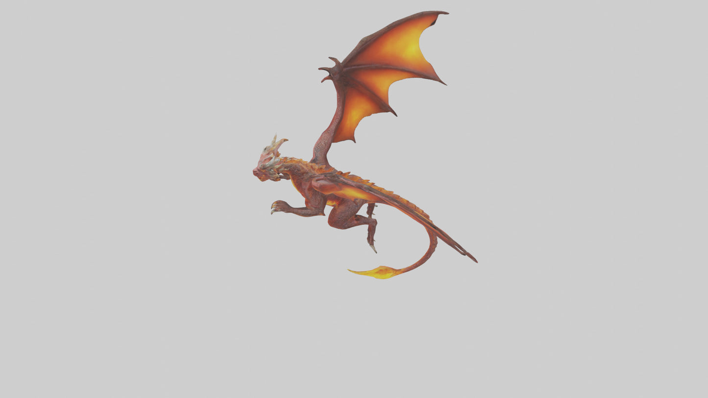 3D model Ember Dragon model VR / AR / low-poly